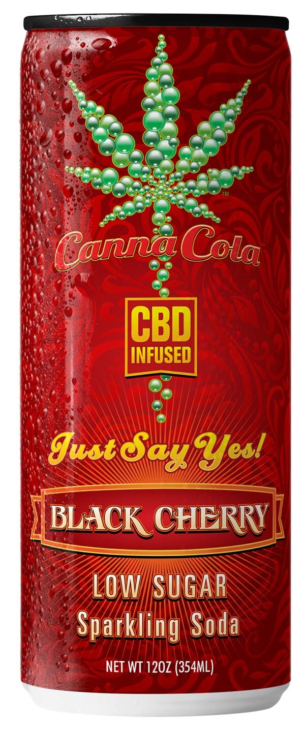 Canna Cola Black Cherry - Low Sugar Cannabis CBD Sparking Soda